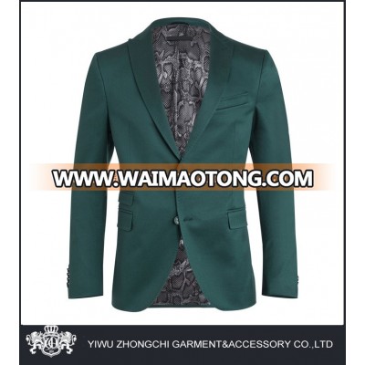 peaked collar green blazer men